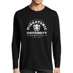 T-shirt homme manches longues noir Miskatonic University (Alex Kidd,Films/Séries)