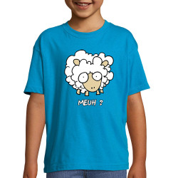 T-shirt enfant bleu azur Meuh (Animaux)