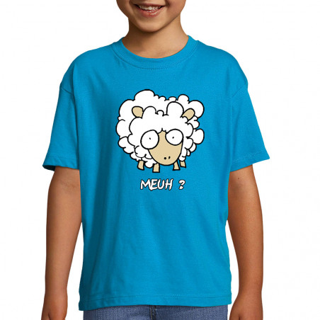 T-shirt enfant bleu azur Meuh (Animaux)