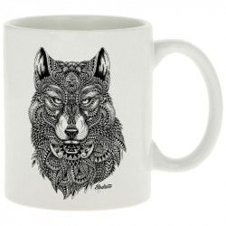 Mug blanc Bad River - The Wolf (Taïry Greene,Bad River,Animaux)