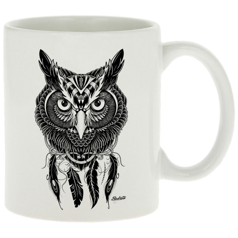 Mug blanc Bad River - Little Owl (Bad River,Animaux,Ethnique)