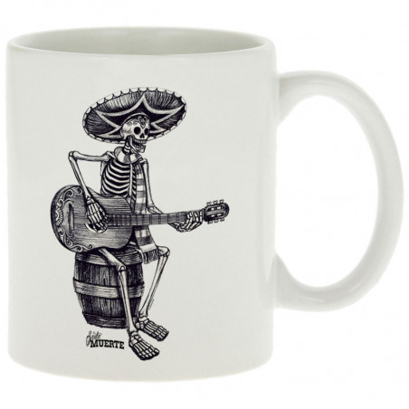 Mug blanc Santa Muerte - El Guitarrista (Santa Muerte,Têtes de morts,Rock & Punk)