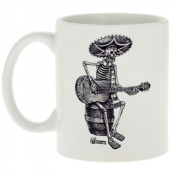 Mug blanc Santa Muerte - El Guitarrista (Santa Muerte,Têtes de morts,Rock & Punk)