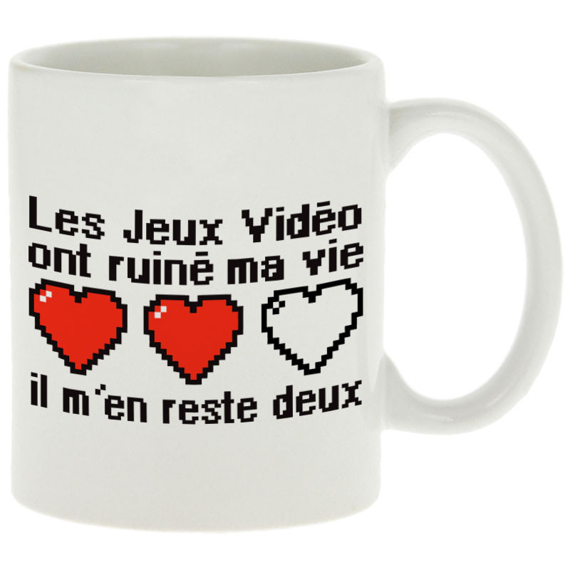 Mug blanc Les jeux vidéo ont ruiné ma vie (Humour,Jeux Vidéo / Geek)