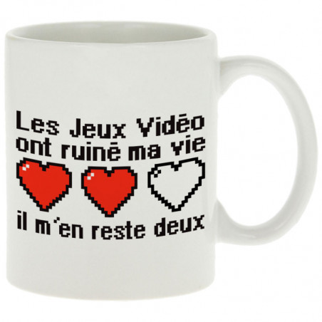 Mug blanc Les jeux vidéo ont ruiné ma vie (Humour,Jeux Vidéo / Geek)