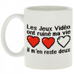 Mug blanc Les jeux vidéo ont ruiné ma vie (Humour,Jeux Vidéo / Geek)