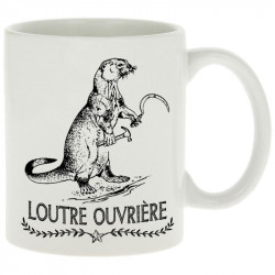 Mug blanc Loutre Ouvrière (Gondrax,Les Bébêtes,Animaux,Humour)
