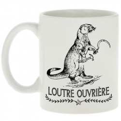 Mug blanc Loutre Ouvrière (Gondrax,Les Bébêtes,Animaux,Humour)