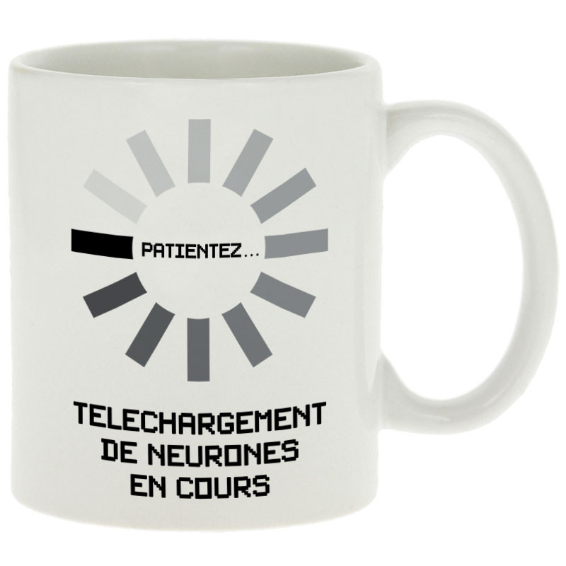 Mug blanc Téléchargement de neurones en cours (Gondrax,Humour,Jeux Vidéo / Geek)