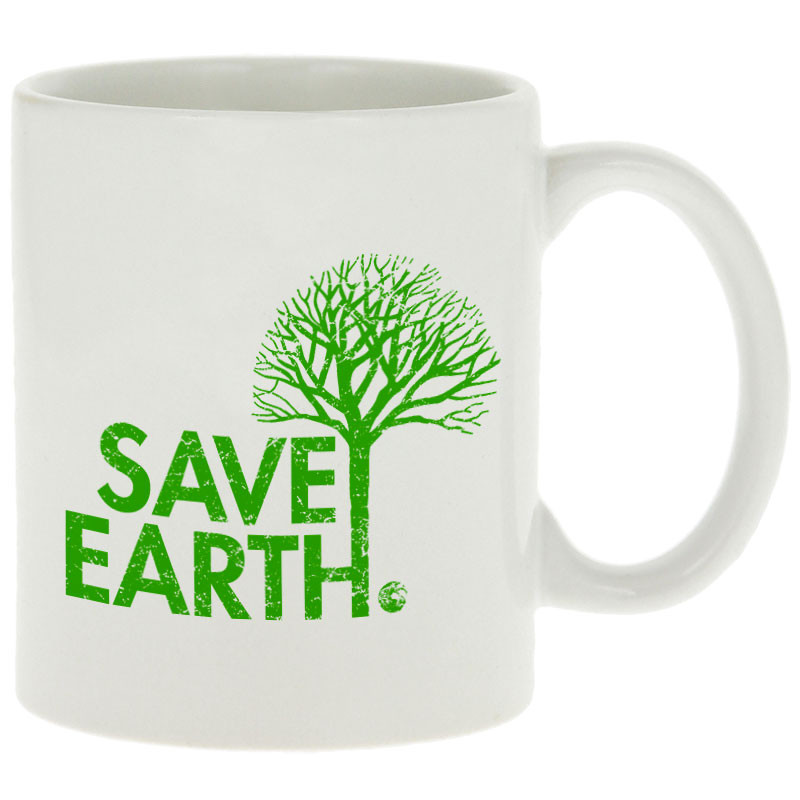 Mug blanc Save Earth (Ecologie)