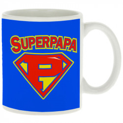 Mug blanc Super Papa (Gondrax,Slogans Débiles,Humour,Fête des pères,Détournements,Papa Maman Papy Mamie)