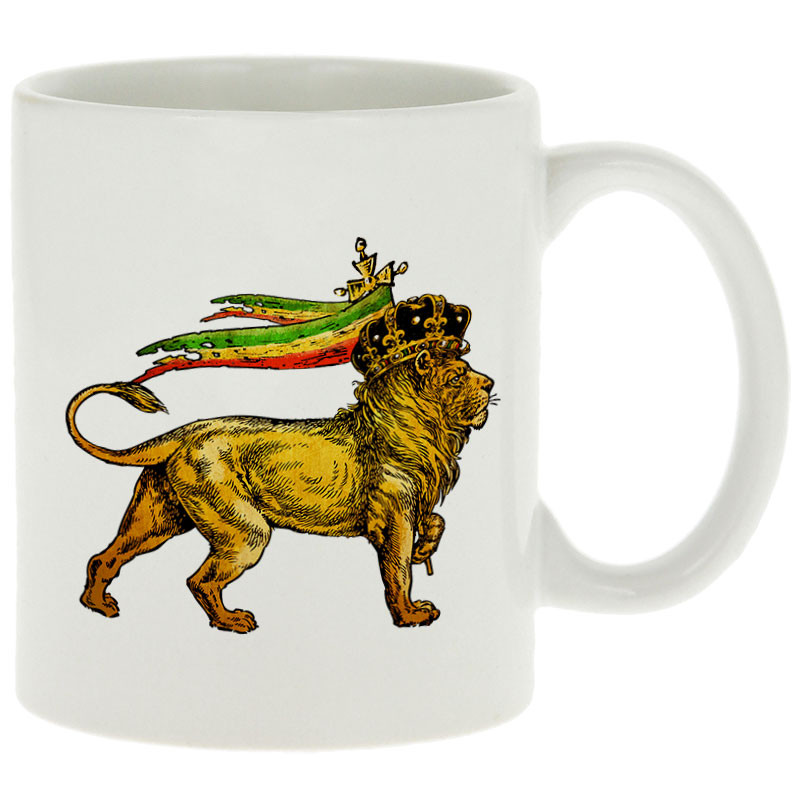 Mug blanc Rasta Lion (Animaux,Reggae)