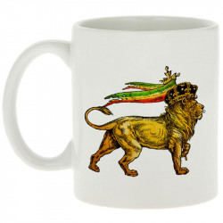 Mug blanc Rasta Lion (Animaux,Reggae)