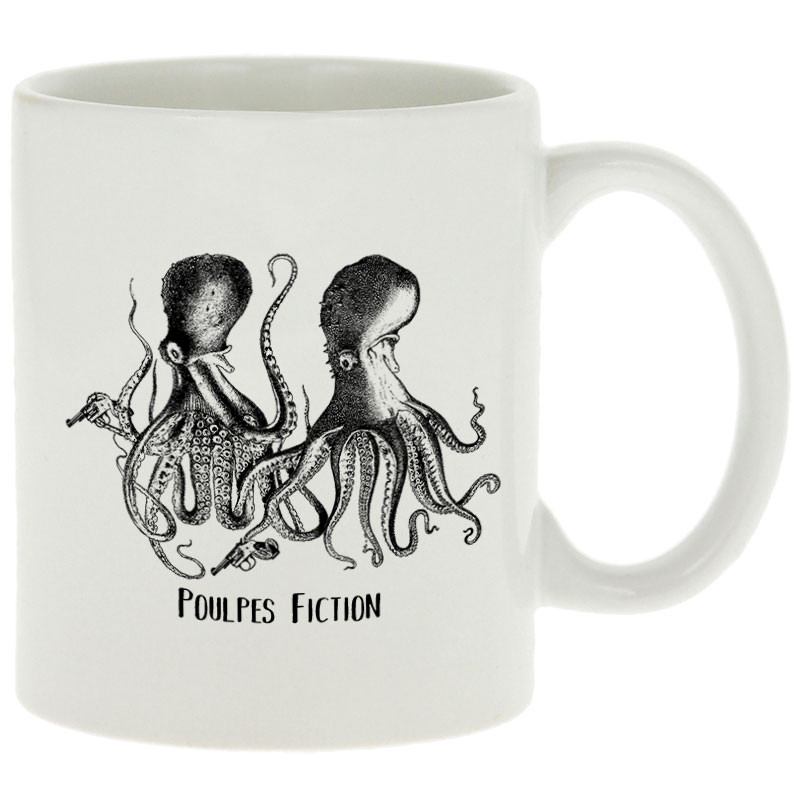 Mug blanc Poulpes Fiction (Gondrax,Les Bébêtes,Animaux,Films/Séries)