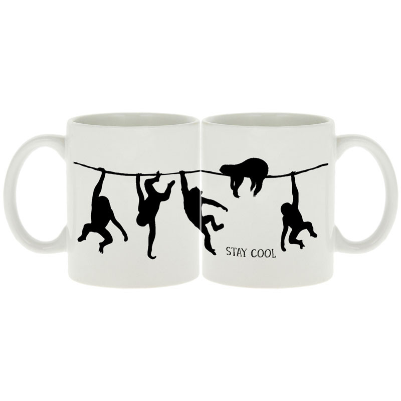 Mug blanc Stay Cool (Gondrax,Animaux,Stay,Paresse)