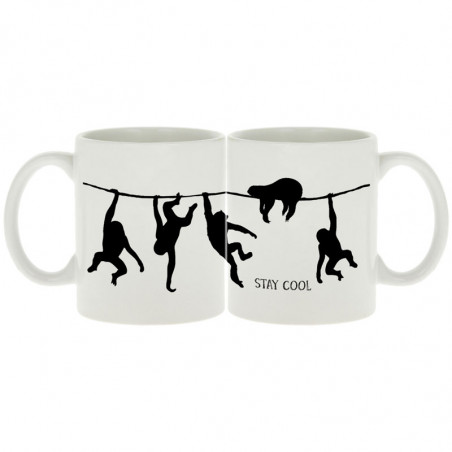 Mug blanc Stay Cool (Gondrax,Animaux,Stay,Paresse)