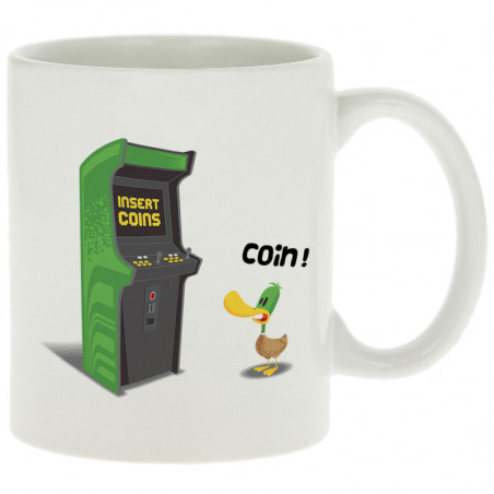 Mug blanc Insert Coins (Ted Boundy,Animaux,Humour,Jeux Vidéo / Geek)