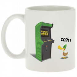 Mug blanc Insert Coins (Ted Boundy,Animaux,Humour,Jeux Vidéo / Geek)