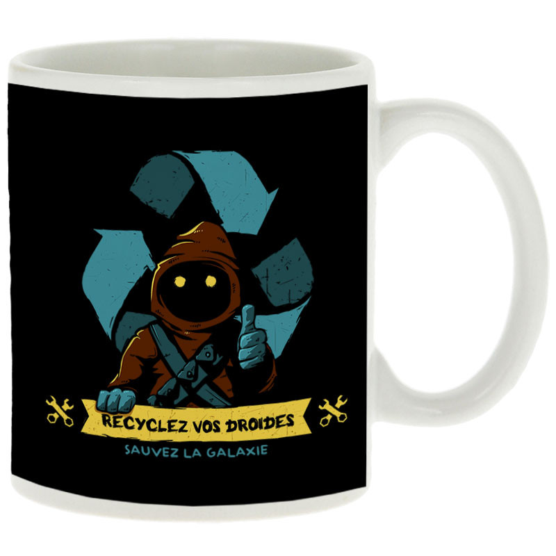 Mug blanc Recyclez vos droides (Le Duc,Films/Séries,Star Wars)