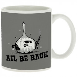 Mug blanc Ail Be Back (Ted Boundy,Fruits & Légumes,Humour)