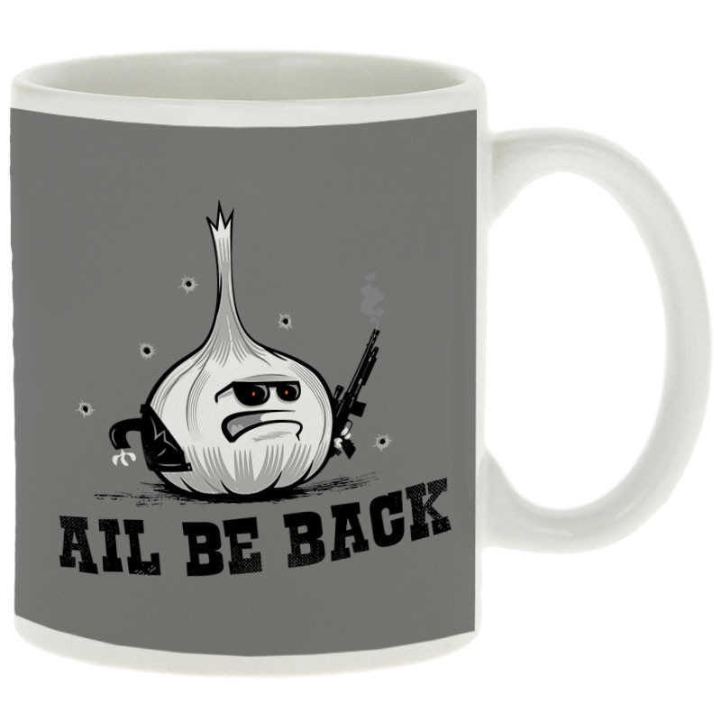 Mug blanc Ail Be Back (Ted Boundy,Fruits & Légumes,Humour)