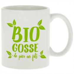 Mug blanc Bio gosse de père en fils (Zewa,Humour,Ecologie,Bébés)