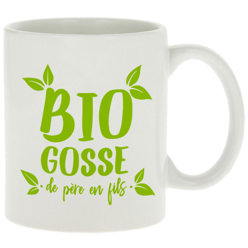 Mug blanc Bio gosse de père en fils (Zewa,Humour,Ecologie,Bébés)