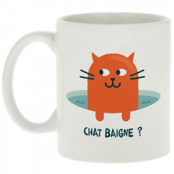 Mug blanc Chat baigne ? (Alex Kidd,Animaux,Humour,Chats)