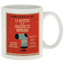 Mug blanc Le mystère de la chaussette (Alex Kidd,Humour)