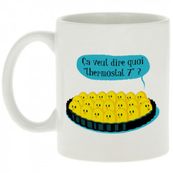 Mug blanc Ça veut dire quoi thermostat 7 (Ted Boundy,Animaux,Humour,Fruits & Légumes)