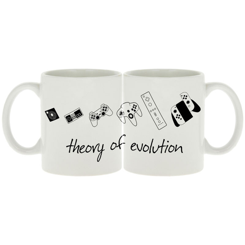 Mug blanc Theory of Evolution (Trabe,Jeux Vidéo / Geek,Révolution,Evolution)