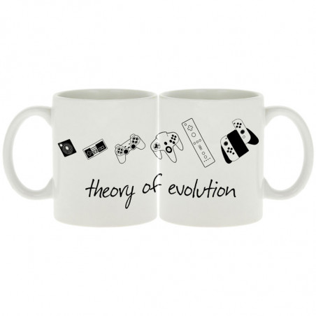 Mug blanc Theory of Evolution (Trabe,Jeux Vidéo / Geek,Révolution,Evolution)