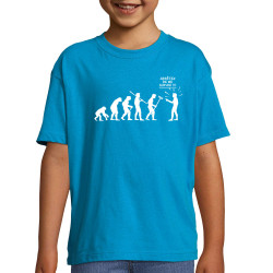 T-shirt enfant bleu azur Arrêtez de me suivre (Gondrax,Humour,Evolution)