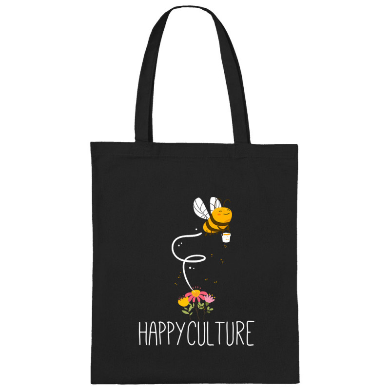 Sac shopping en toile noir Happyculture (Andy,Animaux)