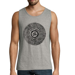 Débardeur homme gris chiné Ohm Spiral (Ethnique,teufeur)