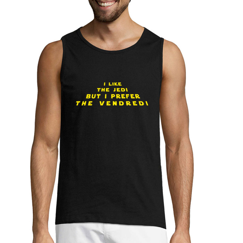 Débardeur homme noir I like the Jedi but I prefere the Vendredi (Lemerou,Humour,Star Wars)