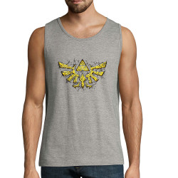 Débardeur homme gris chiné Triforce Stone (Le Duc,Jeux Vidéo / Geek)