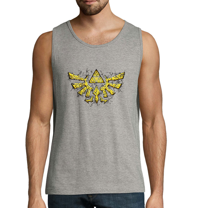Débardeur homme gris chiné Triforce Stone (Le Duc,Jeux Vidéo / Geek)