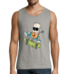 Débardeur homme gris chiné Simpskull Skate (Films/Séries,Skate)