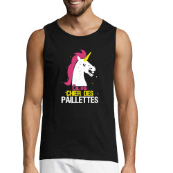 Débardeur homme noir Ca va chier des paillettes (Animaux,Humour,Amazon,Zewa)