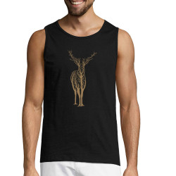 Débardeur homme noir Deer Trees (Caffein Art,Animaux)