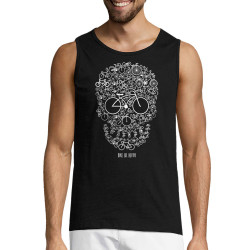 Débardeur homme noir Bike or Death (Caffein Art,Ecologie,Têtes de morts,Vélo)