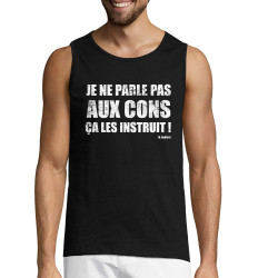 Débardeur homme noir Je ne parle pas aux cons (Gondrax,Films/Séries,Slogans Débiles)