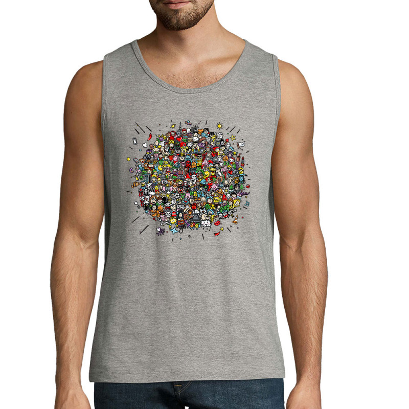 Débardeur homme gris chiné Planet Pop Culture (Zewa,Jeux Vidéo / Geek)