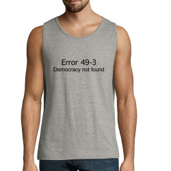 Débardeur homme gris chiné Error 49-3 (Gondrax,Slogans engagés)