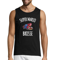 Débardeur homme noir Super Mario brosse (A²,Humour,Jeux Vidéo / Geek)