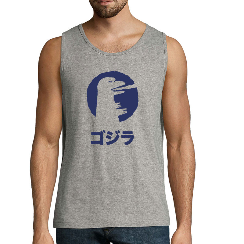 Débardeur homme gris chiné Vintage Godzilla (Alex Kidd,Films/Séries,Manga Kawaï japan)
