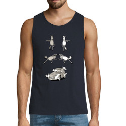 Débardeur homme bleu marine 2cv Fusion (Mr Mouton,Animaux,Humour)