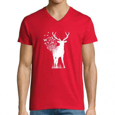 T-shirt homme col V "Deer...