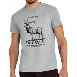 Tee-shirt homme gris chiné La crème des cerfs (Gondrax,Les Bébêtes,Animaux)